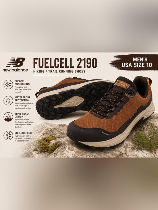 New Balance Other - New Balance FuelCell 2190 Men’s 10 Brown Waterproof Trail Running Shoes Hiking